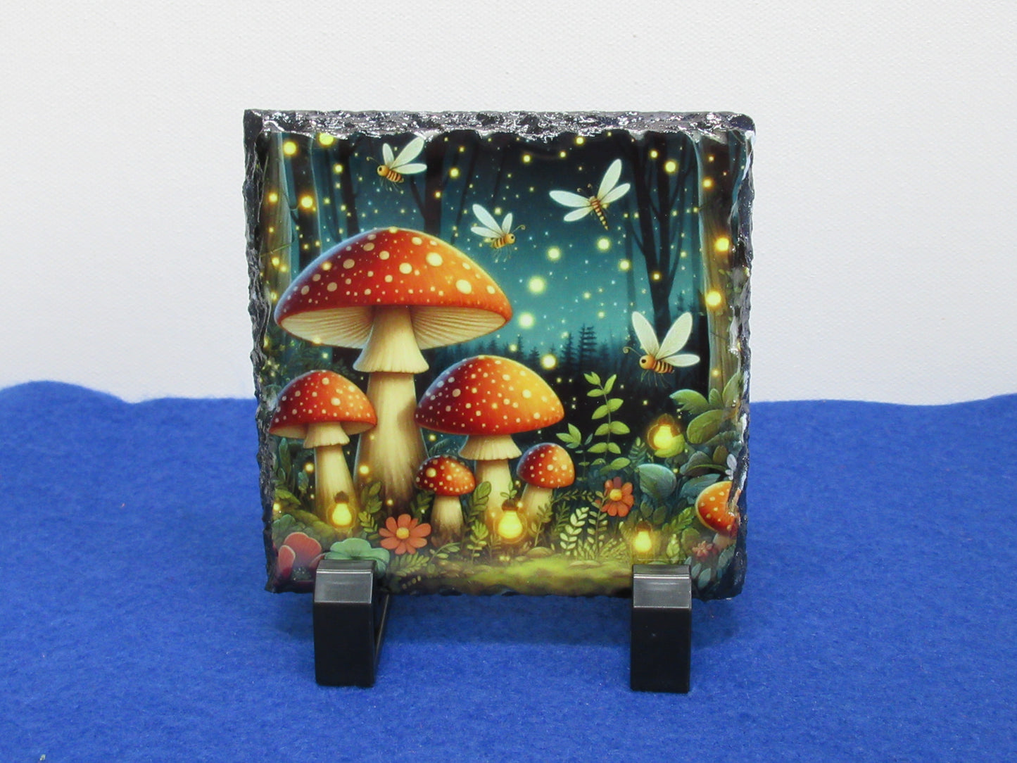 Enchanted Forest Slate Coaster – Natural Slate Drink Coaster with Mystical Forest Art