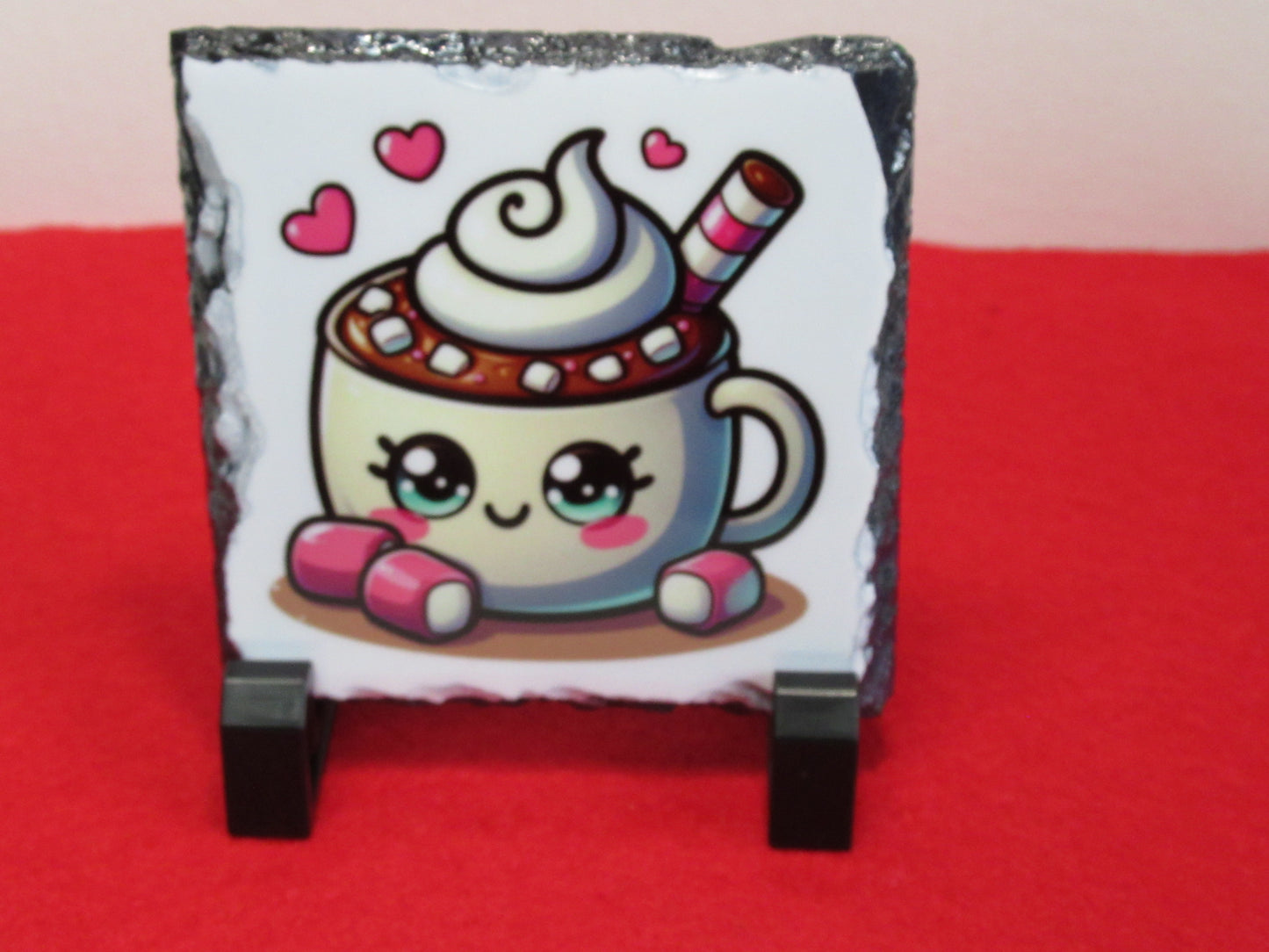 Hot Chocolate Slate Coaster | Cosy Winter Coaster | Hot Cocoa Gift | Natural Slate