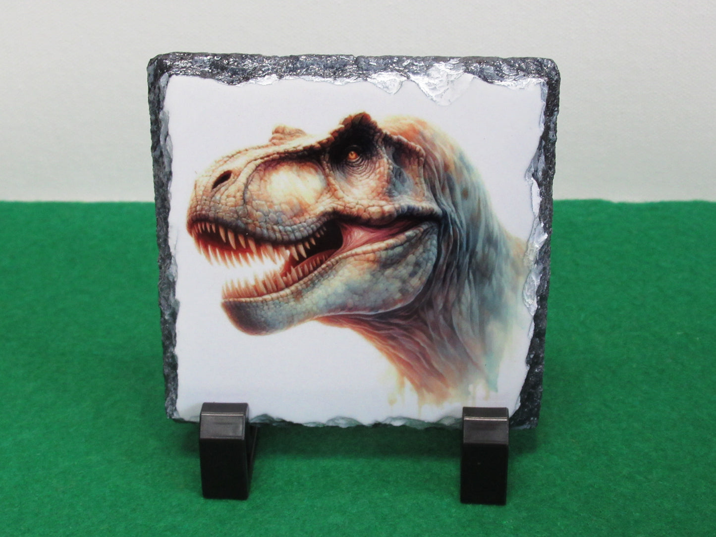 T-Rex Slate Coaster | Dinosaur Drinks Coaster | Natural Slate Coaster Gift | Prehistoric Dino Home Decor