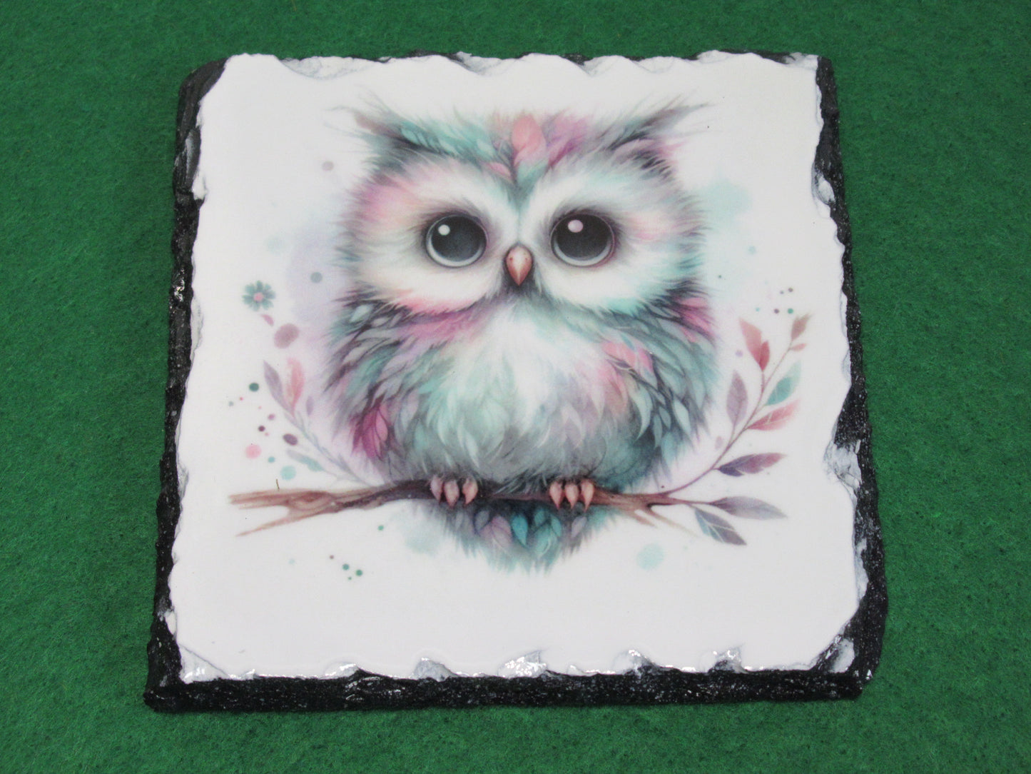 Owl Slate Coaster | Wildlife Gift | Nature Lover Coaster | Slate Tableware