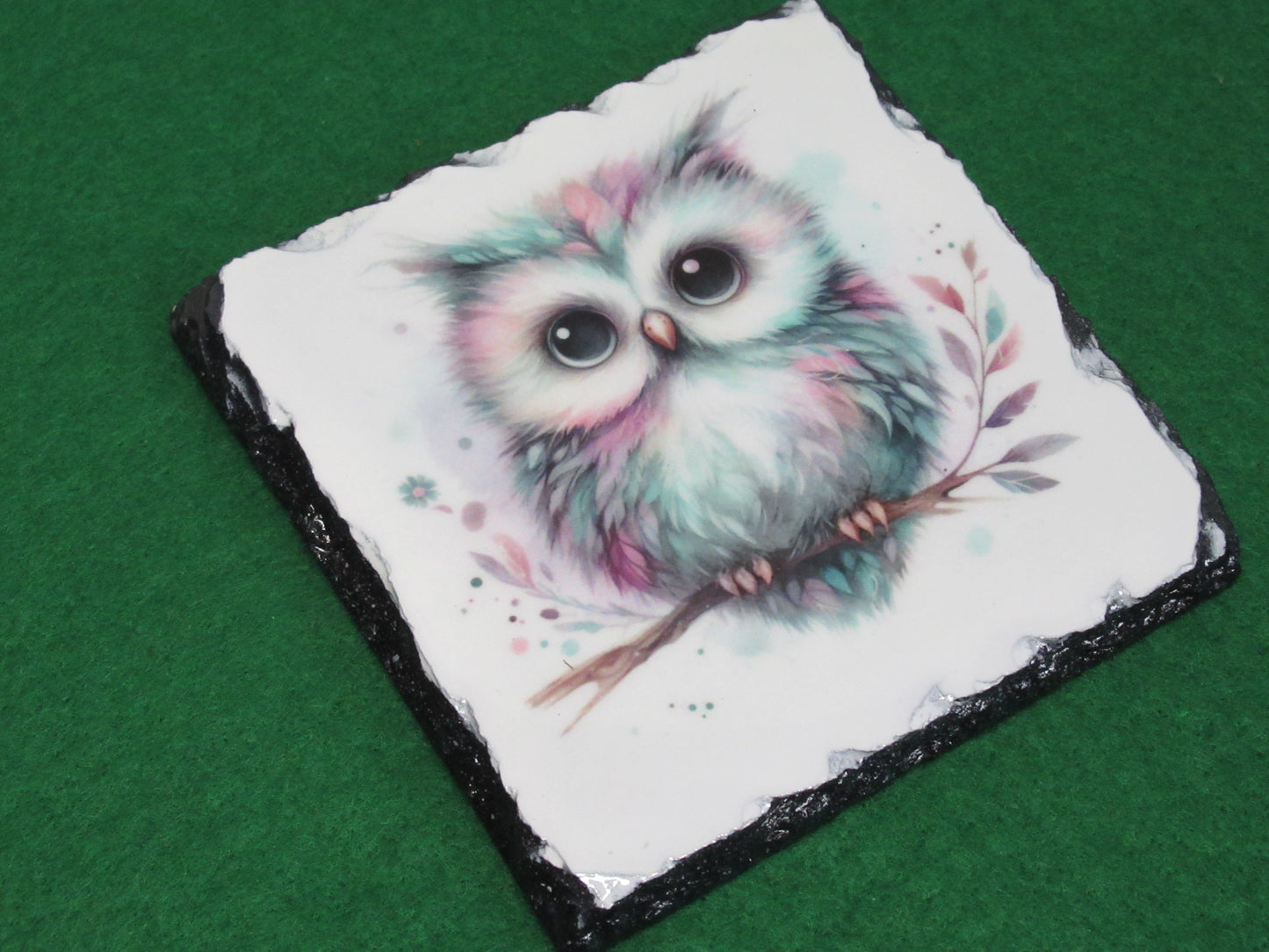 Owl Slate Coaster | Wildlife Gift | Nature Lover Coaster | Slate Tableware